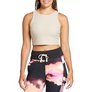 Alpine Design Women's Ribbed Cropped Tank Top Light Beige XXL NWT